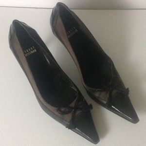 Stuart Weitzman Two Tone Brown Kitten Heels. 8M